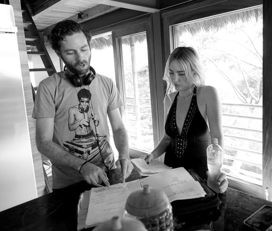 Dan Levy Dagerman and Selina Ringel going over a script together